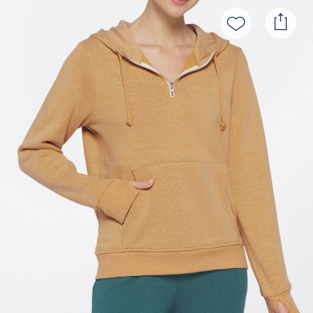 Threads 4 Thought Sinead Triblend Fleece 1/4-Zip Hoodie in Mustard - M